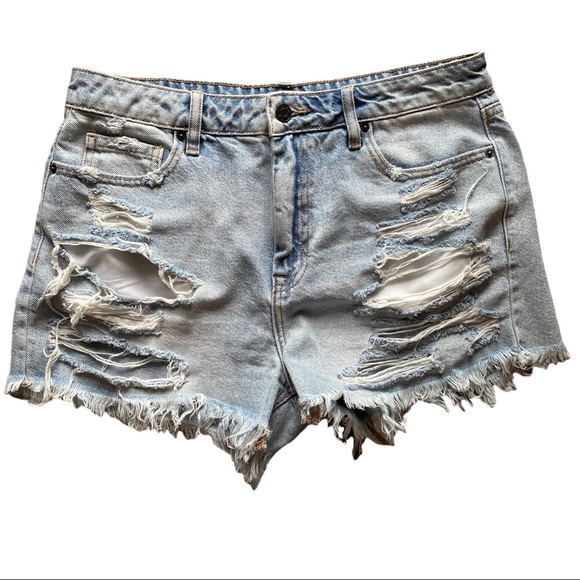 Hidden Pants - 90s Light Wash Distressed Summer Boyfriend Shorts size Large